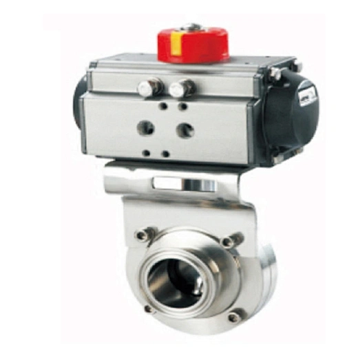 Sanitary Stainless Steel Pneumatic Clamp Quick Release Powder Butterfly Valve