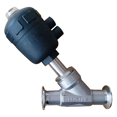 Pneumatic Clamp Angle Seat Valve with Plastic Actuator