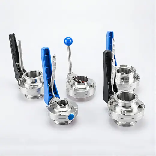 Santiary Stainless Steel Butterfly Valve With Pull Handle