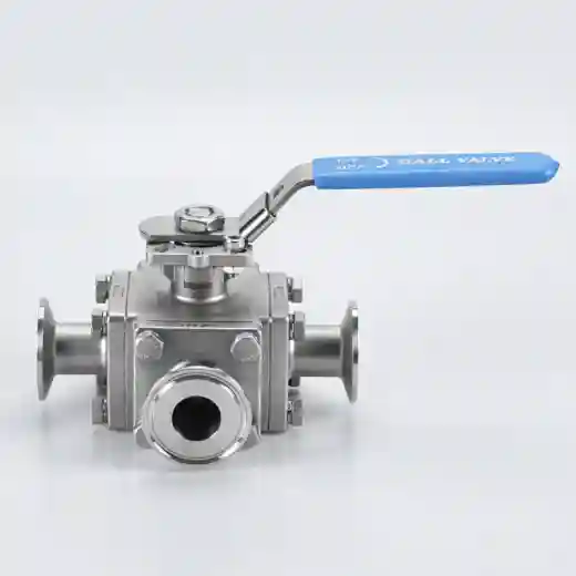 Hygienic Encapsulated Sanitary Stainless Steel Tri-Clamp 3-Way Ball Valve