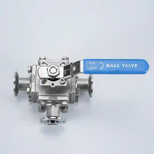 Hygienic Encapsulated Sanitary Stainless Steel Tri-Clamp 3-Way Ball Valve