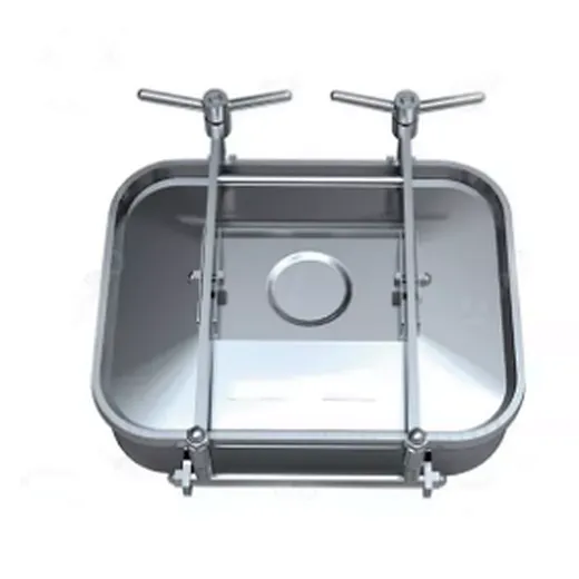 Sanitary Stainless Steel Rectangular Manhole Cover With Two Intersectant Arms