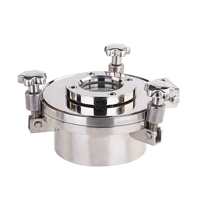 Sanitary Stainess Steel Round Pressure Manhole Cover With Sight Glass