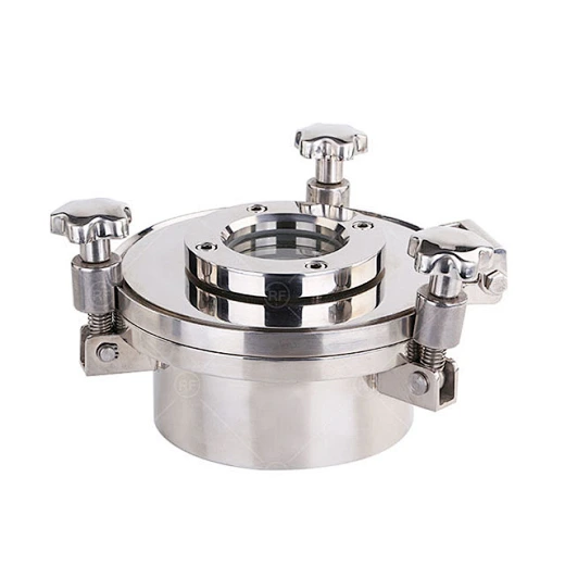 Sanitary Stainess Steel Round Pressure Manhole Cover With Sight Glass