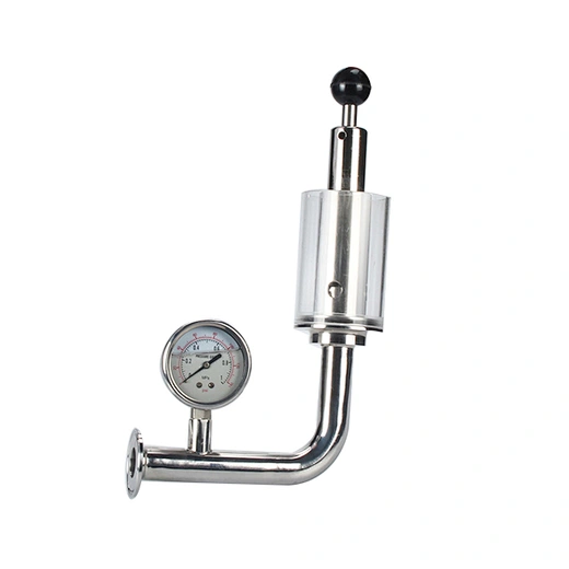 Sanitary Stainless Steel Exhaust Valve With Pressure Guage