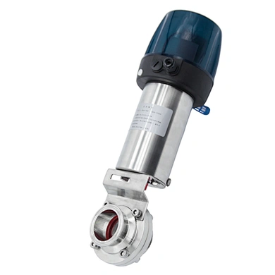 Hygienic Stainless Steel Sanitary Pneumatic Actuator Positioner Butterfly Valve