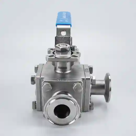 Hygienic Encapsulated Sanitary Stainless Steel Tri-Clamp 3-Way Ball Valve