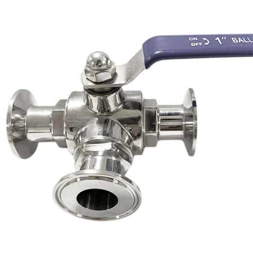 Sanitary Stainless Steel Tri-Clamp 3 Way Ball Valve