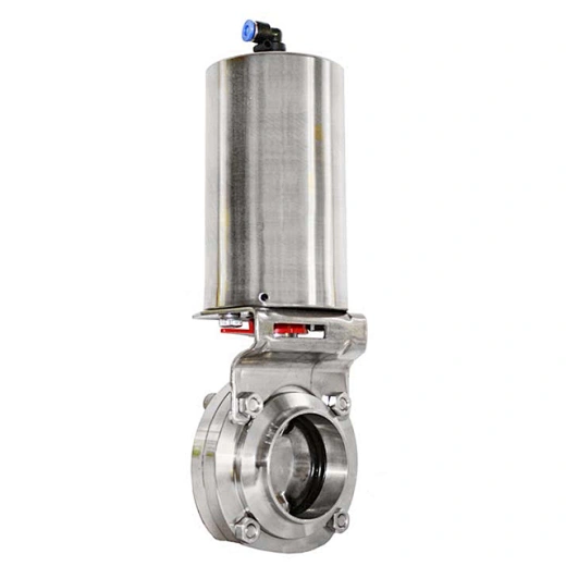 Sanitary Stainless Steel Welding Pneumatic Butterfly Valve