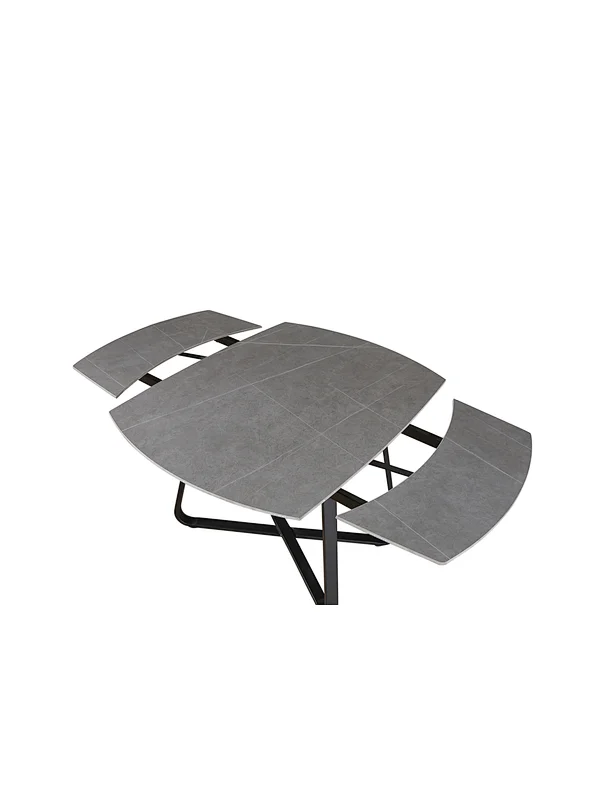 Rotatable extendable dining table metal leg