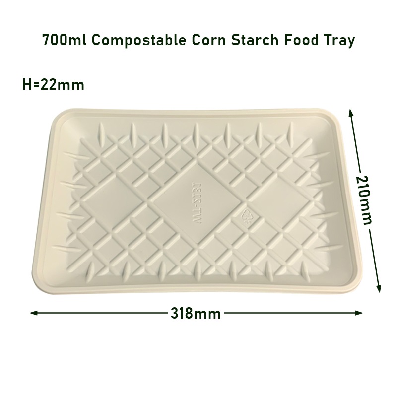 700ml Corn Starch Compostable Food Trays Fruit and Vegetable Tray