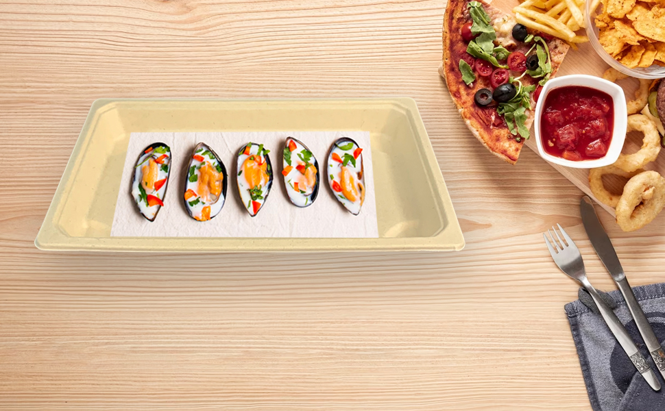 100% Compostable Bagasse Sushi Tray with Lid