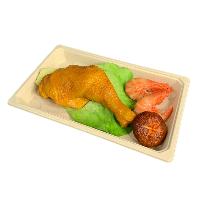 Biodegradable Disposable Bagasse Sushi Tray with Lid