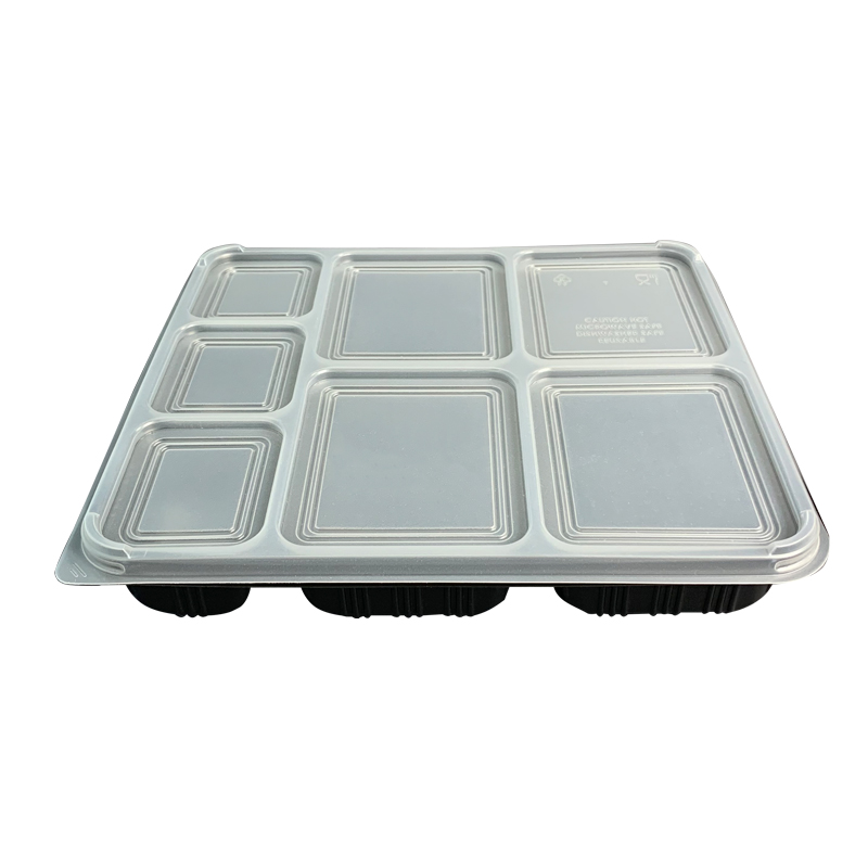 7Compartment Plastic Disposable Bento Lunch Box with Lid