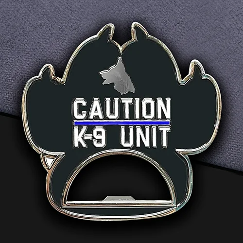 Caution K-9 Unit Custom Coins