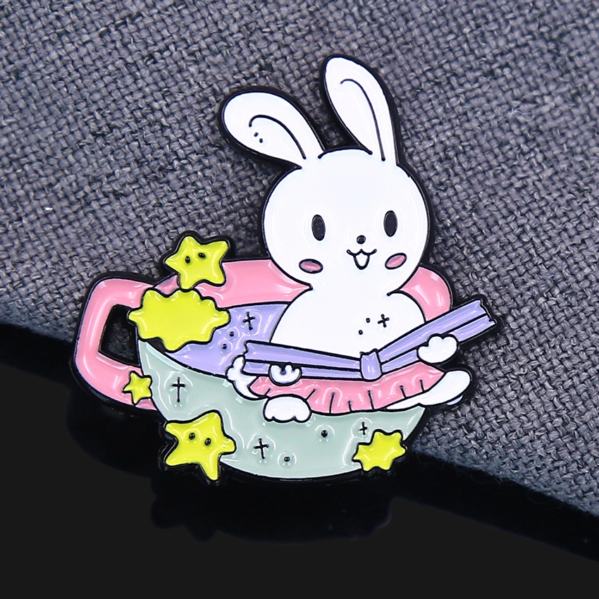 rabbit soft enamel pins