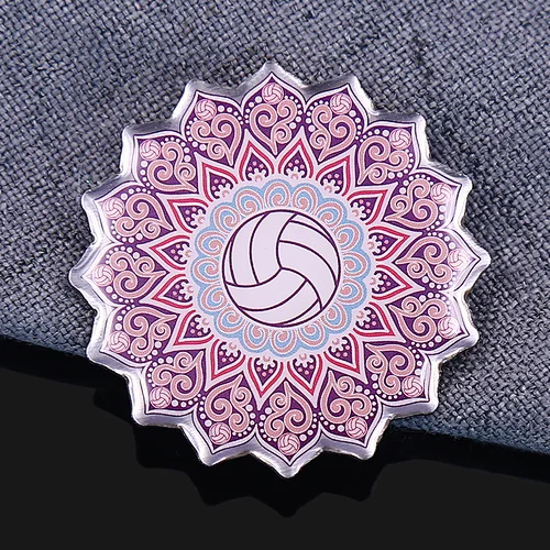 Volleyball Offset Printed Pins