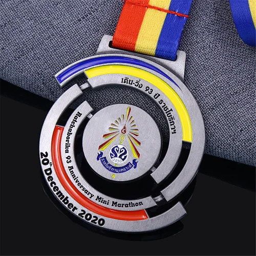 Custom Anniversary Mini Marathon Spinning Medals