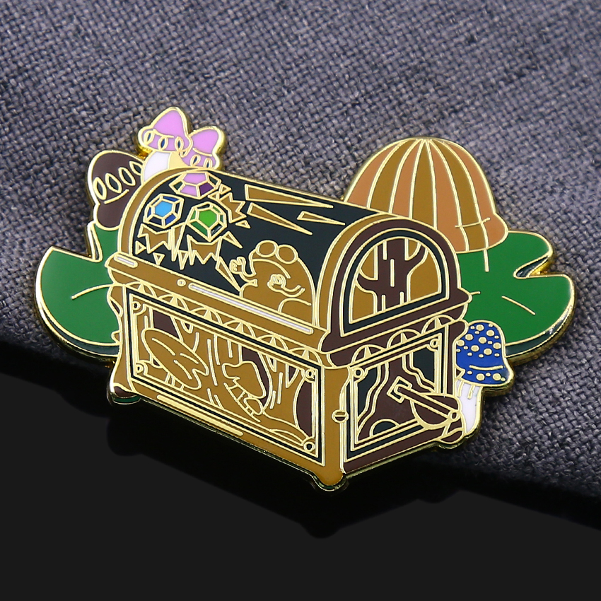 treasure chest enamel pins