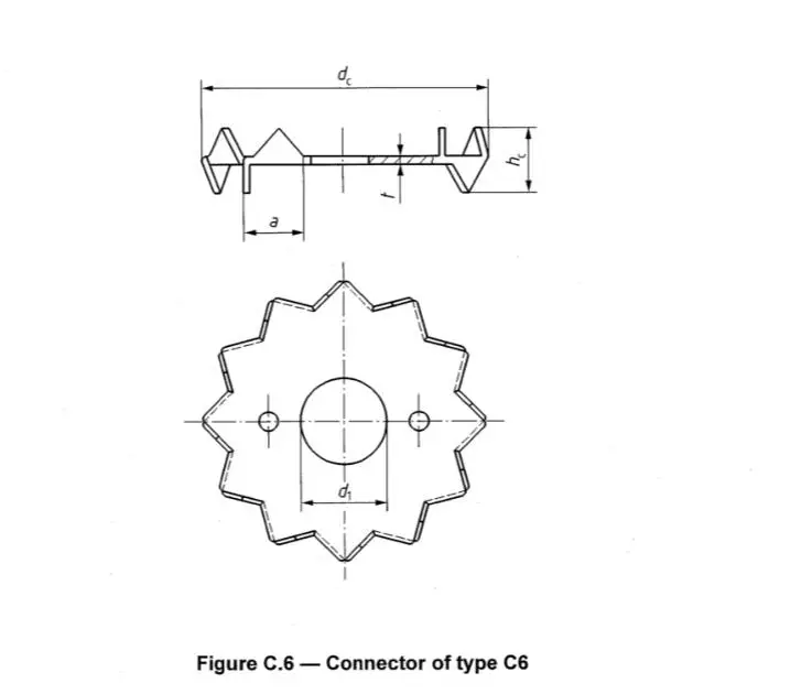 toothed plate connector for enhanced bolt performance in timber