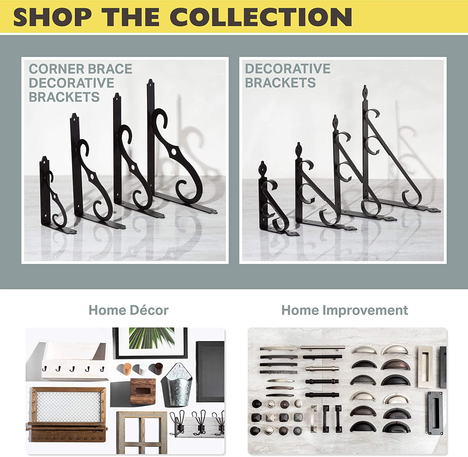 Heavy Duty Decorative Black Steel Corner Shelf  Brackets - Buy decorative steel shelf brackets, decorative cast iron corner brackets, decorative shelf hardware Product on Surealong