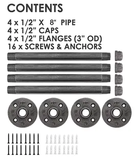 Black Industrial Iron Pipe Shelf Brackets - Buy pipe shelf bracket, industrial pipe shelf brackets, black pipe shelf brackets Product on Surealong