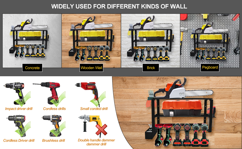 Heavy duty cordless drill storage rack from China factory