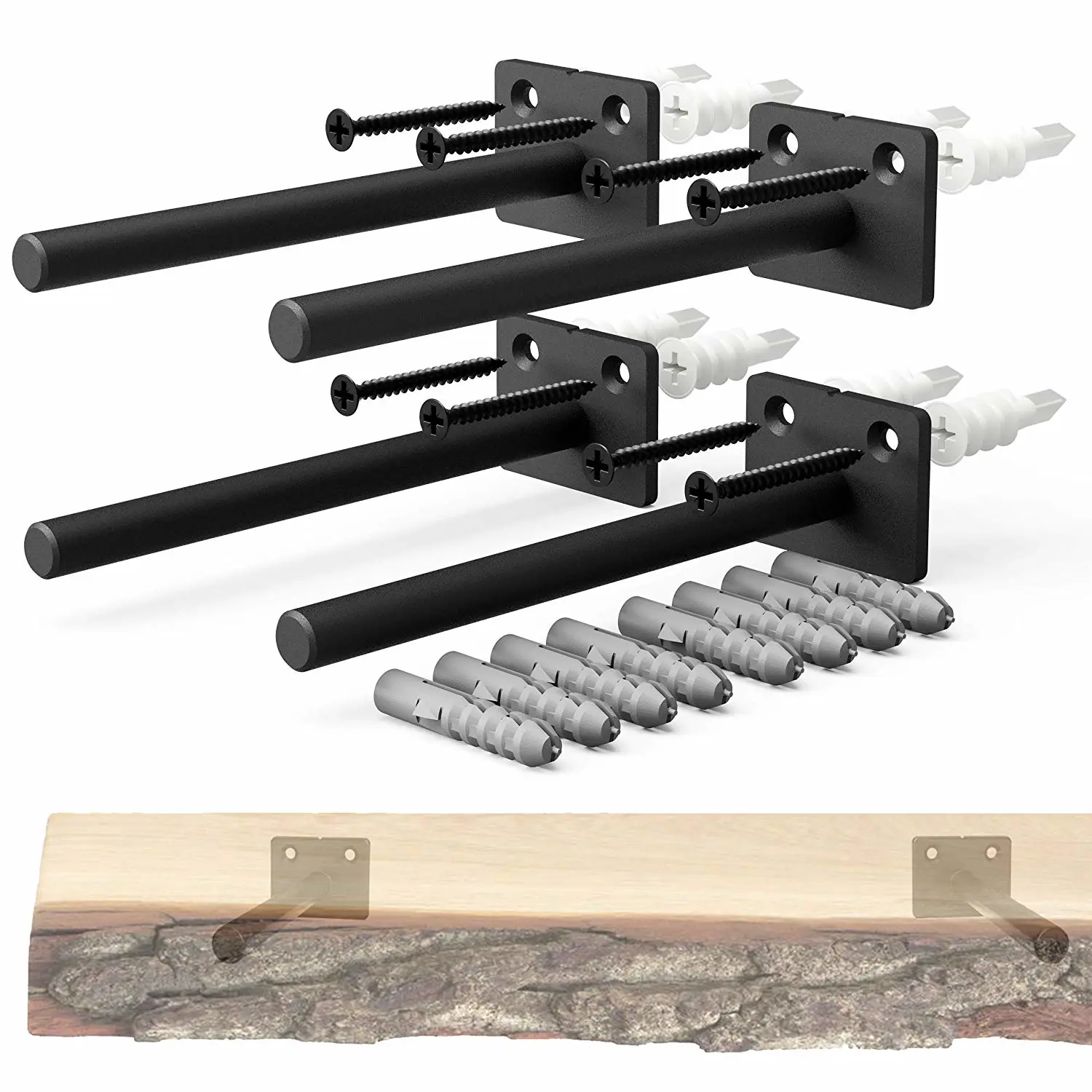 Black Steel Shelf Bracket for Wood Shelving - Buy black steel shelf bracket, supports en métal noir, supports muraux en métal noir Product on Surealong