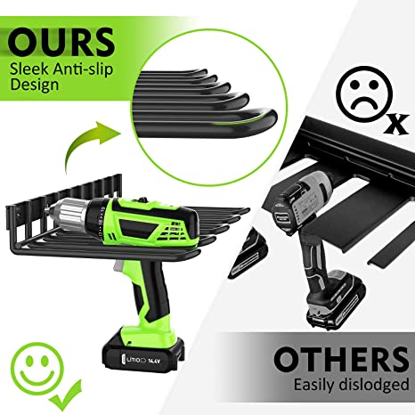 Heavy duty power tool wall organizer with powder coating