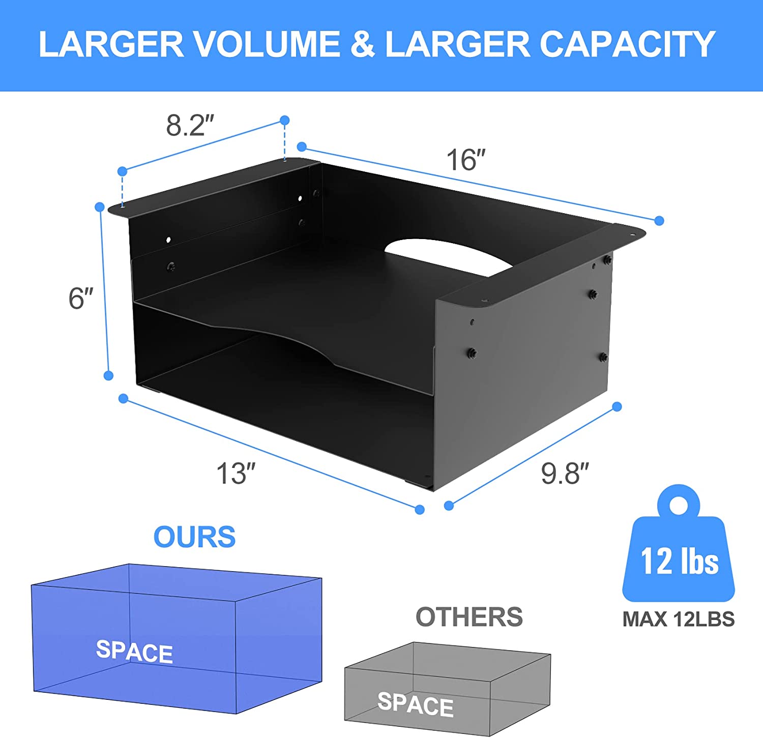 under desk storage shelf