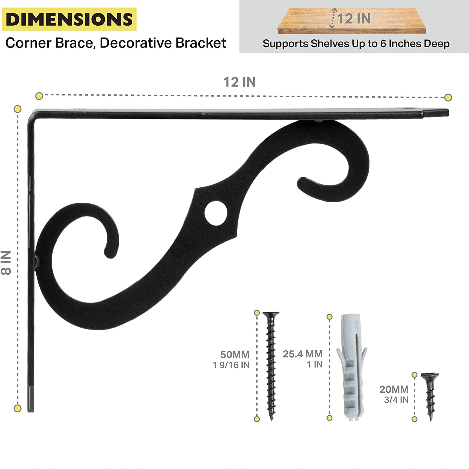 Heavy Duty Decorative Black Steel Corner Shelf Brackets - Buy decorative steel shelf brackets, decorative cast iron corner brackets, decorative shelf hardware Product on Surealong