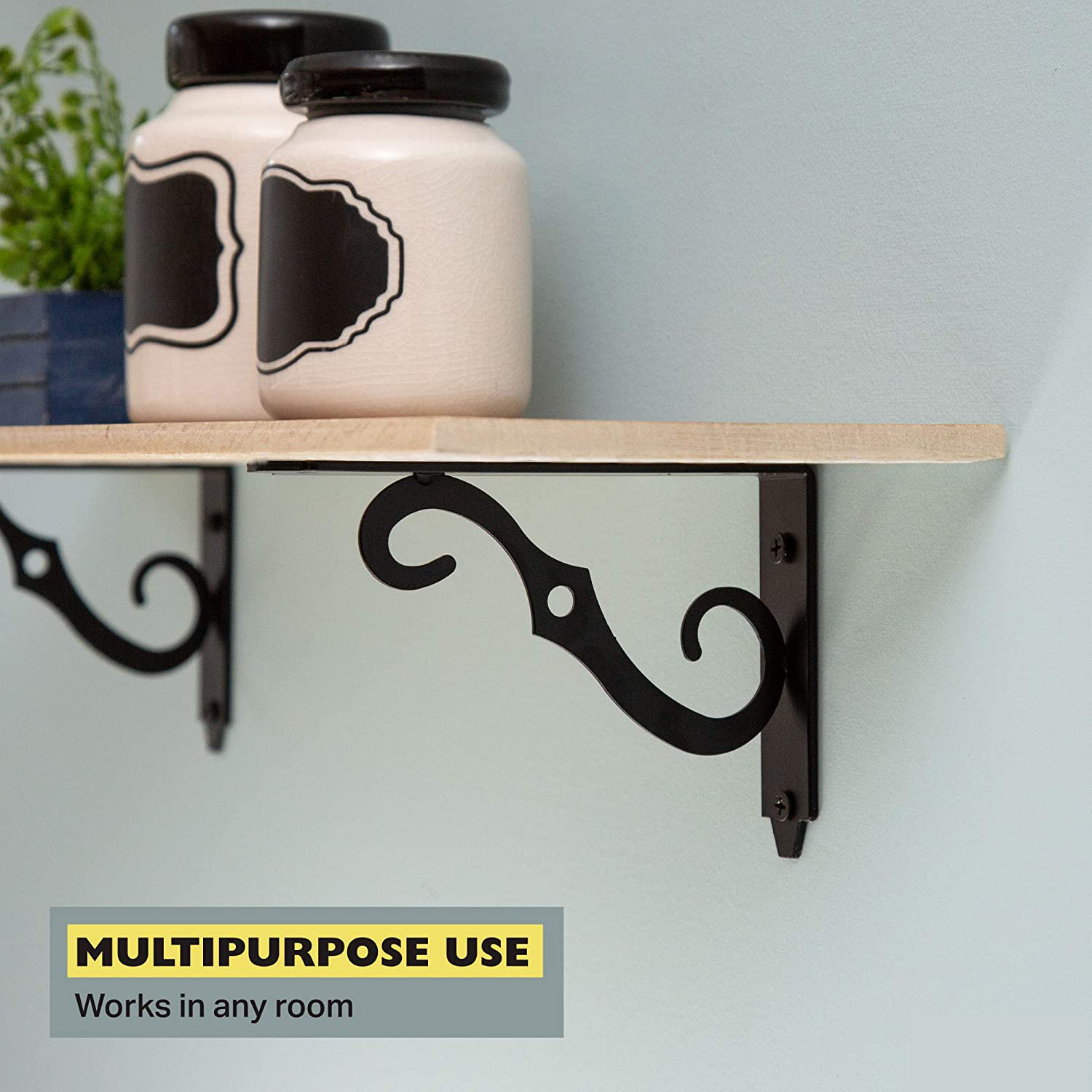 Heavy Duty Decorative Black Steel Corner Shelf  Brackets - Buy decorative steel shelf brackets, decorative cast iron corner brackets, decorative shelf hardware Product on Surealong
