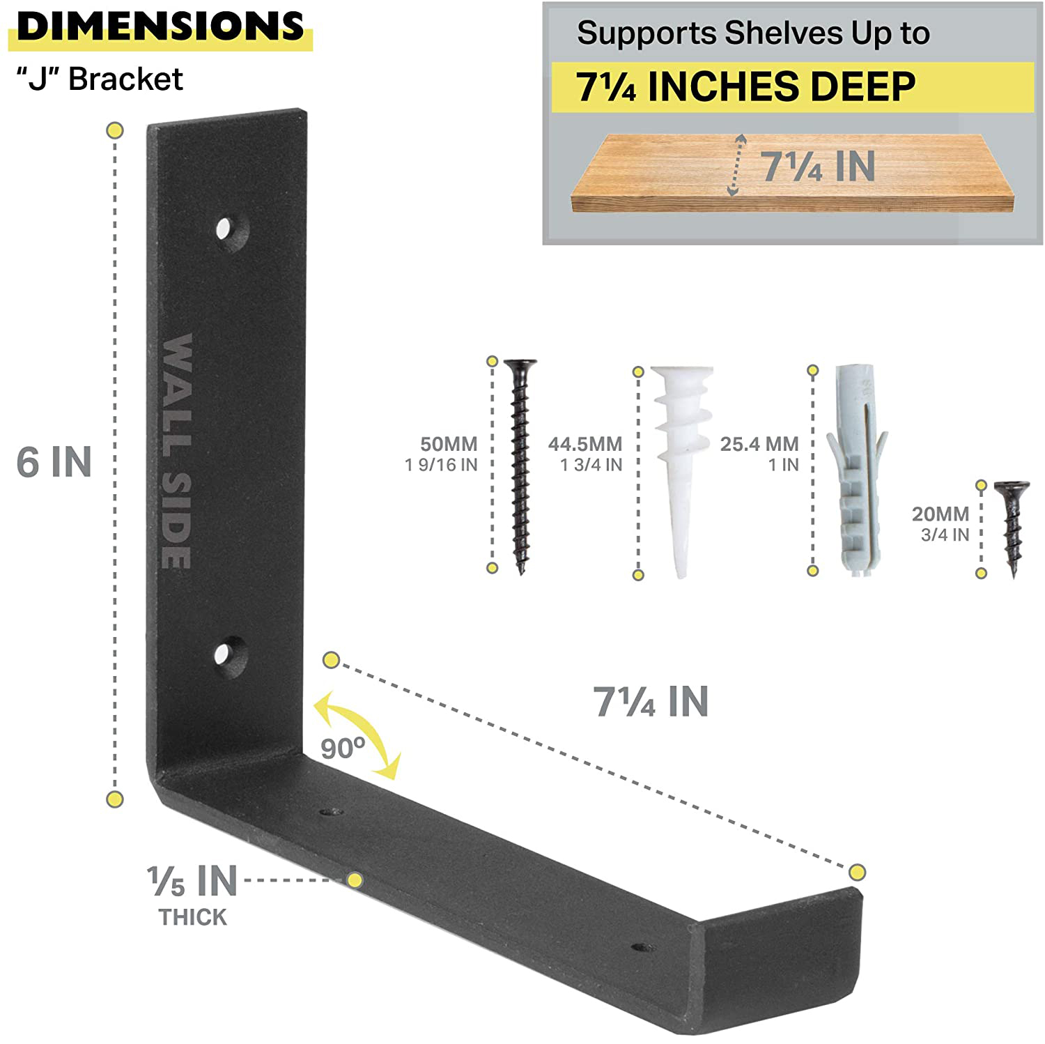 8 In. Black J Steel Shelf Bracket - Buy steel shelf bracket, heavy duty steel l brackets, heavy duty steel brackets Product on Surealong