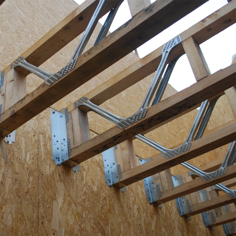 galvanized joist hangers is designed for joist-to-header installation in wood-framed constructions