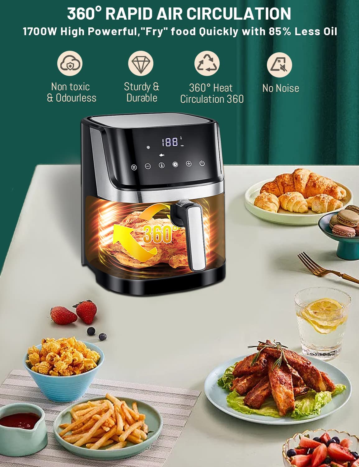 5l Hot Air Fryer 8 In 1 Electric Hot Air Fryer Cooker 8123