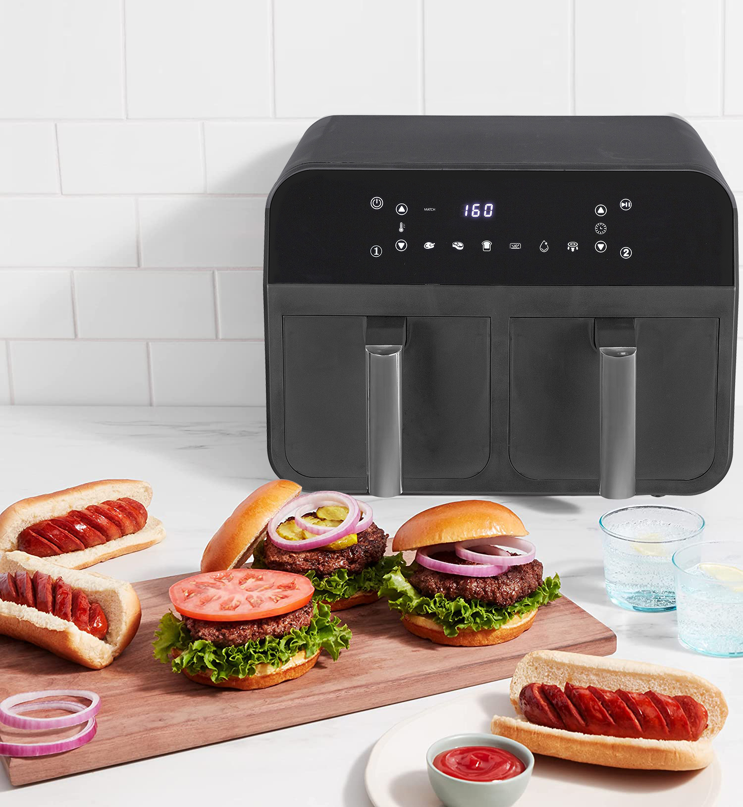 Healthy Electric Oil-Free double pot air fryer oven