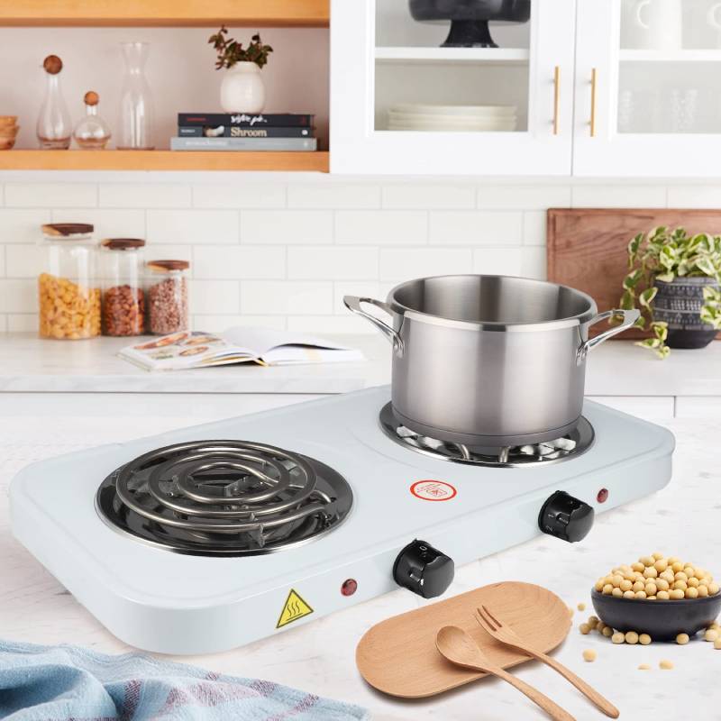 white new double electric stove