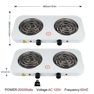 white new double electric stove