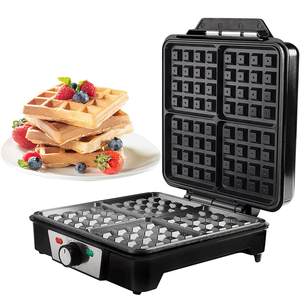 Stainless Steel 4 slice belgian waffle maker