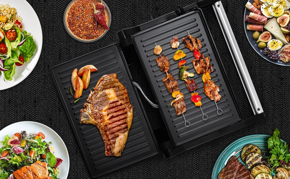 Contact Indoor Panini Press with Non-stick coated plates