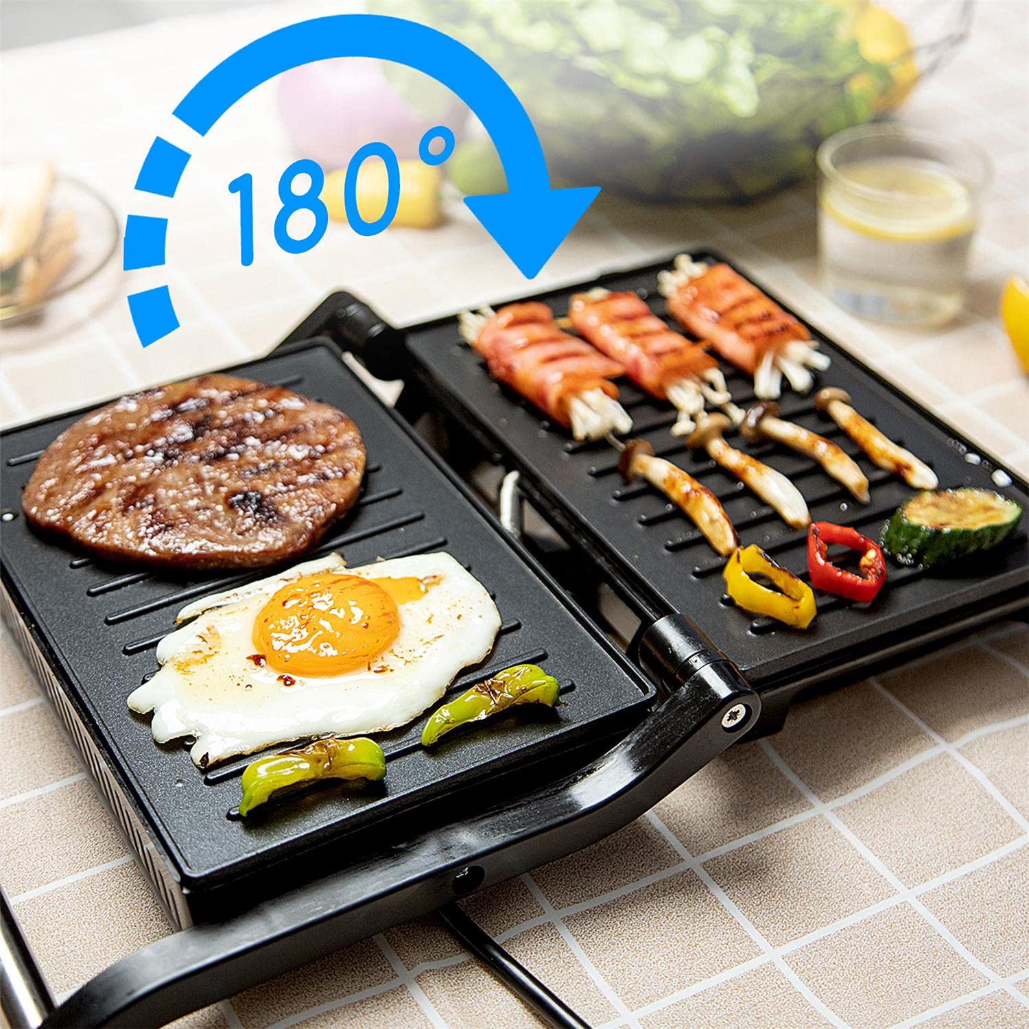 180-degree press grill