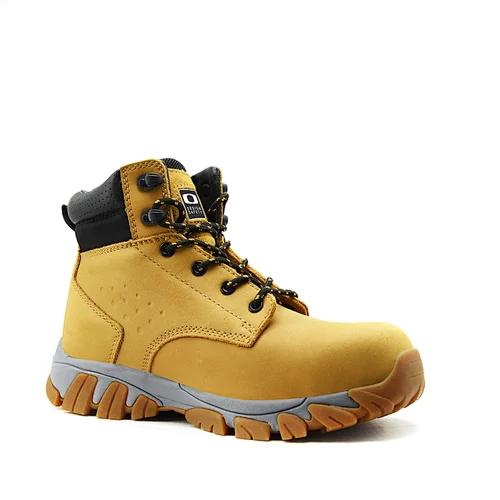 Lace-Up Non metallic Honey Nubuck Safety Boots