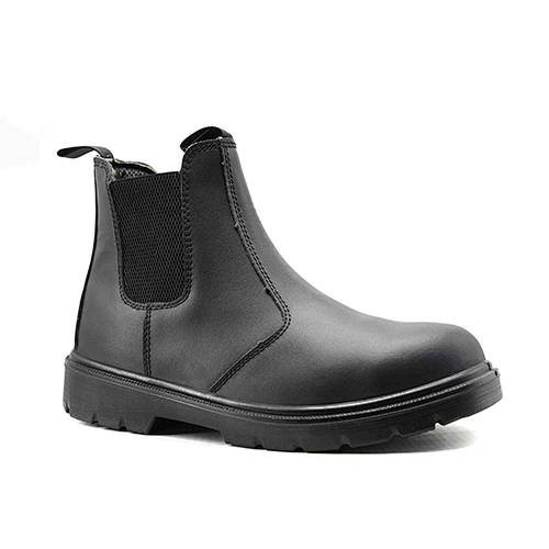 Non-Slip Black Pony Work Leather Safety Boots For Men S1P SRC