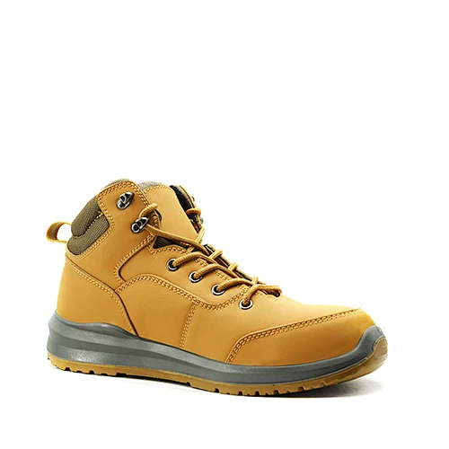 Nubuck Leather Lace-Up PU Injection Water Resistant Safety Boots