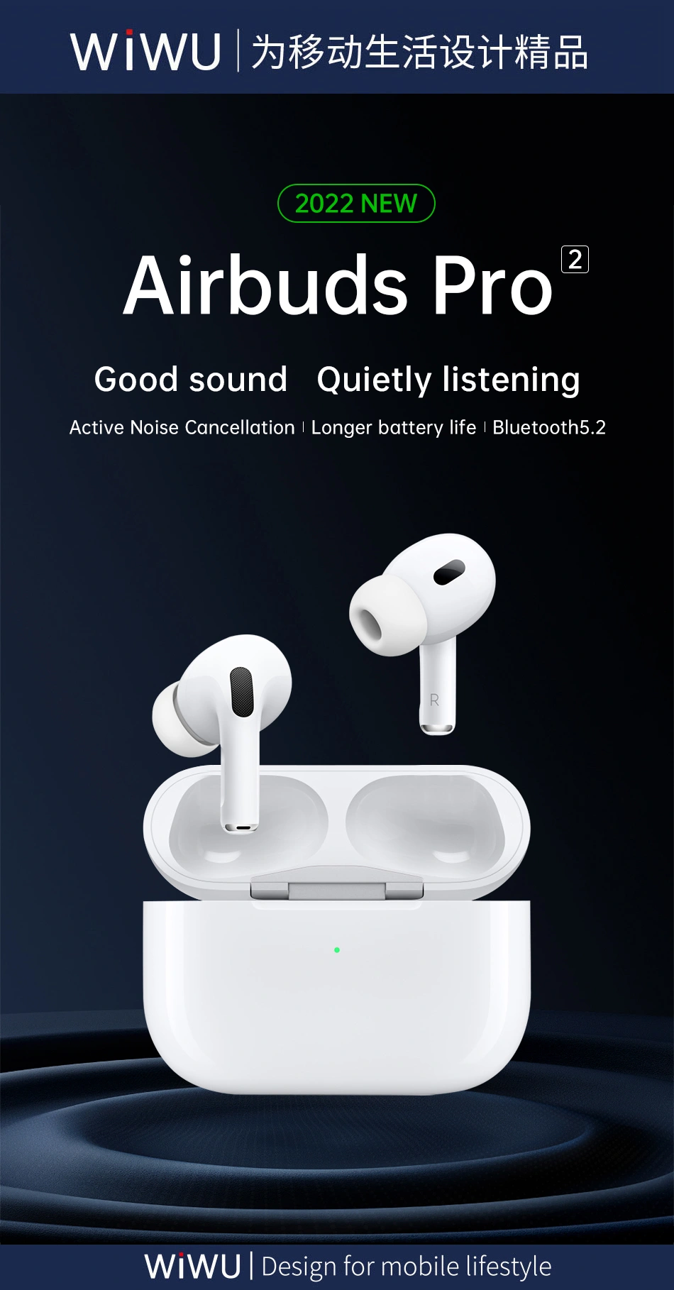WiWU Airbuds Pro 2 ANC True Wireless Noise Cancelling Earbuds