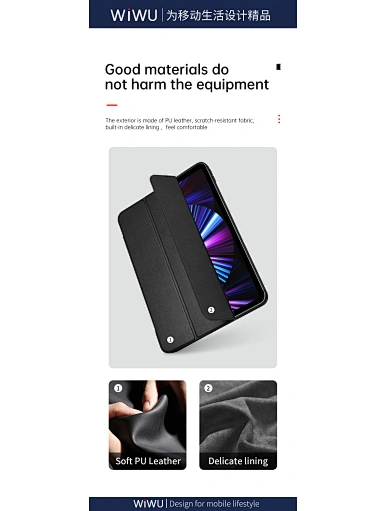 PU leather Detachable tablet Shockproof Cover