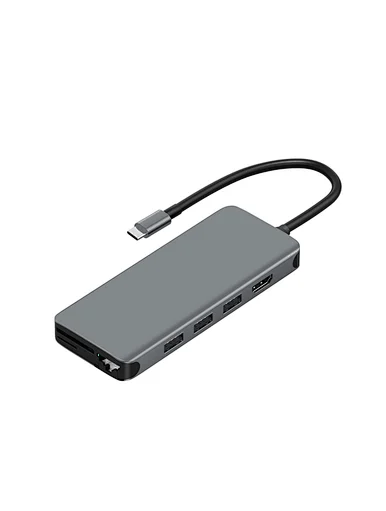 WIWU Alpha T5 Pro Hub 4 en 1 USB-C 7 cm, noir