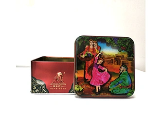 Customized tin package box metal tin case square Iran saffron containers