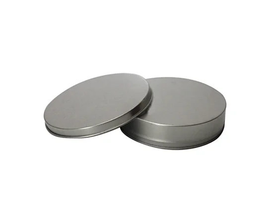small round tin containers with lids