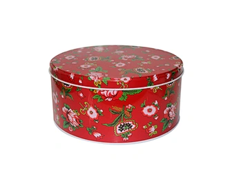 Custom Arabesque round cookie tin boxes factory cheap biscuit tin can